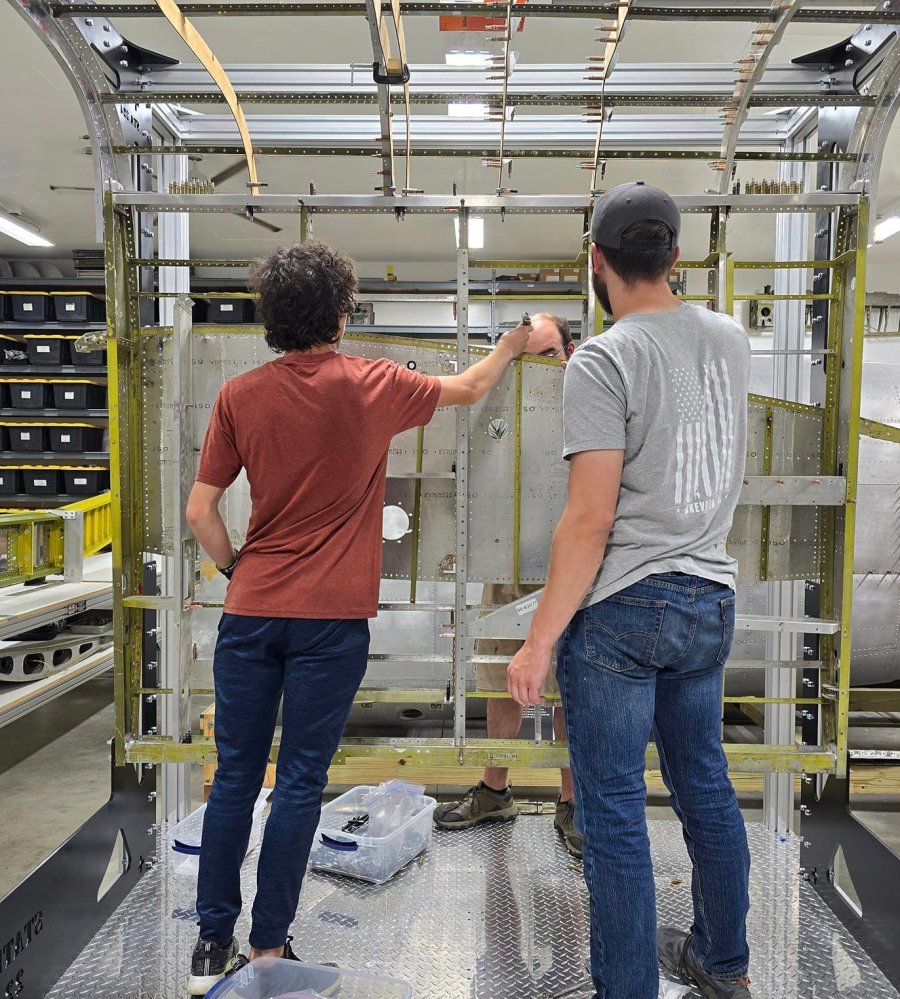 Restoration work on aircraft structure